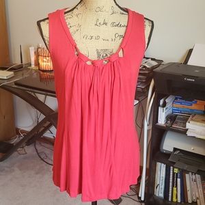Spring+Mercer red flowy tank top size Medium